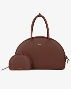 Sac à bandoulière en cuir pleine fleur en forme de croissant