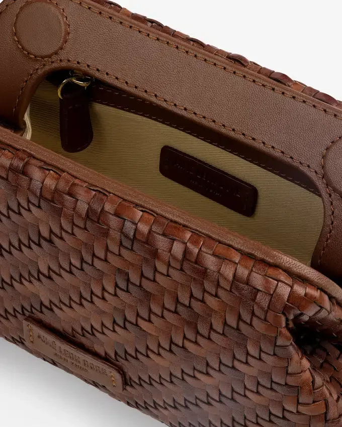 Sac à bandoulière en cuir tressé