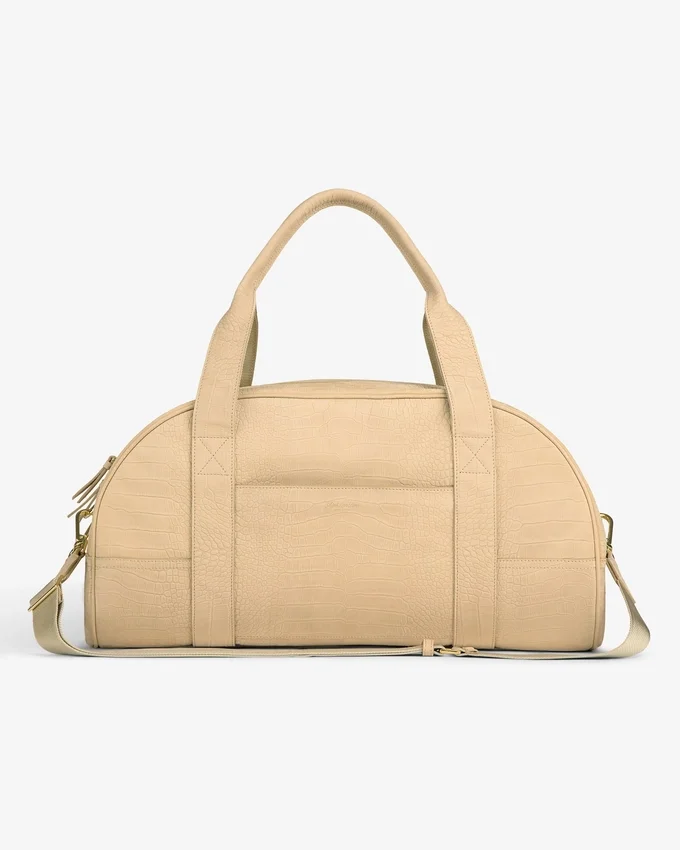 Sac de voyage en nubuck gaufré croco