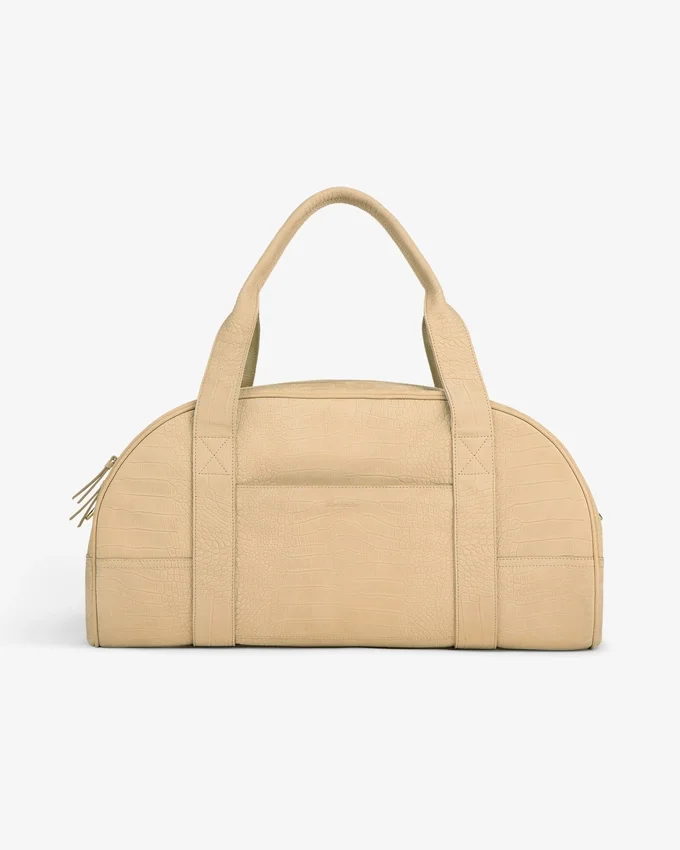 Sac de voyage en nubuck gaufré croco