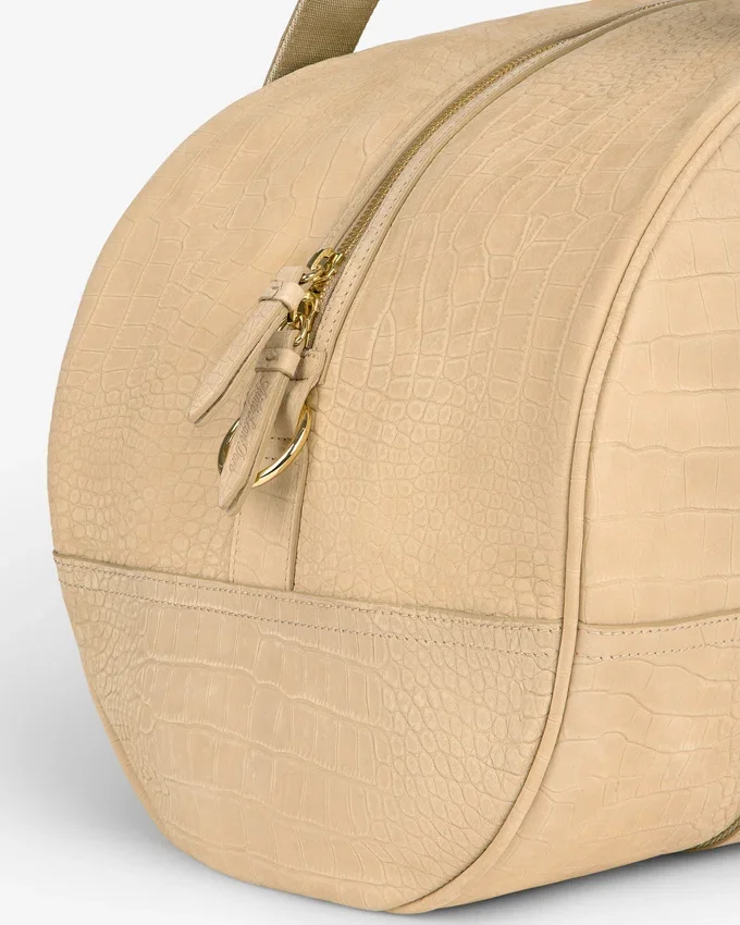 Sac de voyage en nubuck gaufré croco