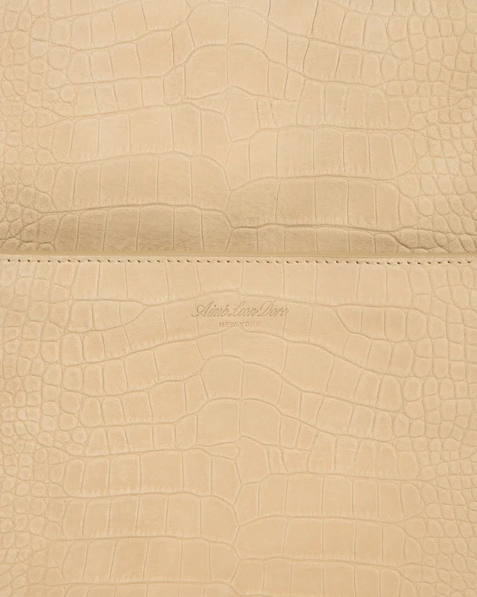 Sac de voyage en nubuck gaufré croco