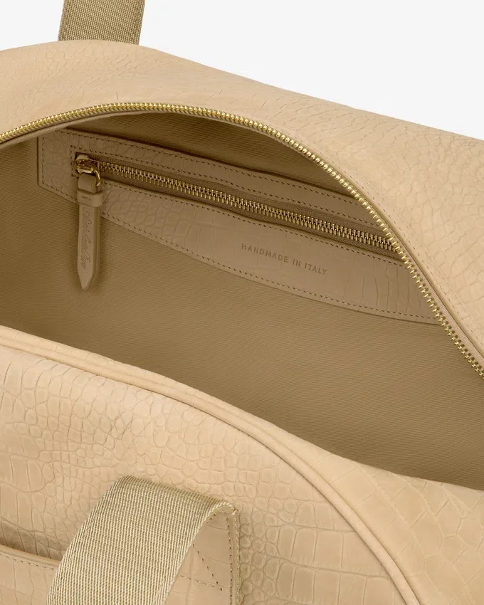 Sac de voyage en nubuck gaufré croco