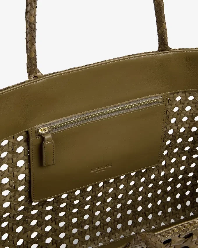 Sac fourre-tout en cuir tressé