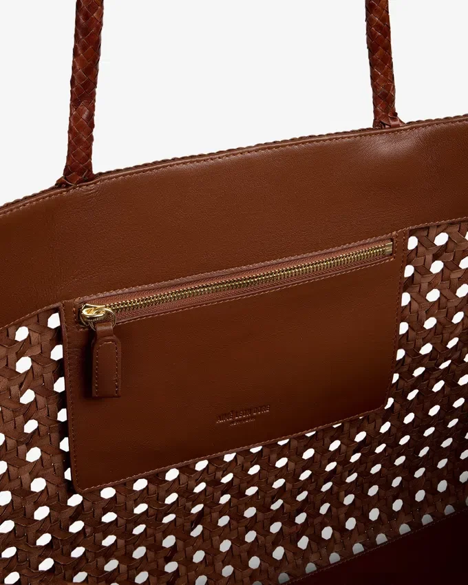 Sac fourre-tout en cuir tressé