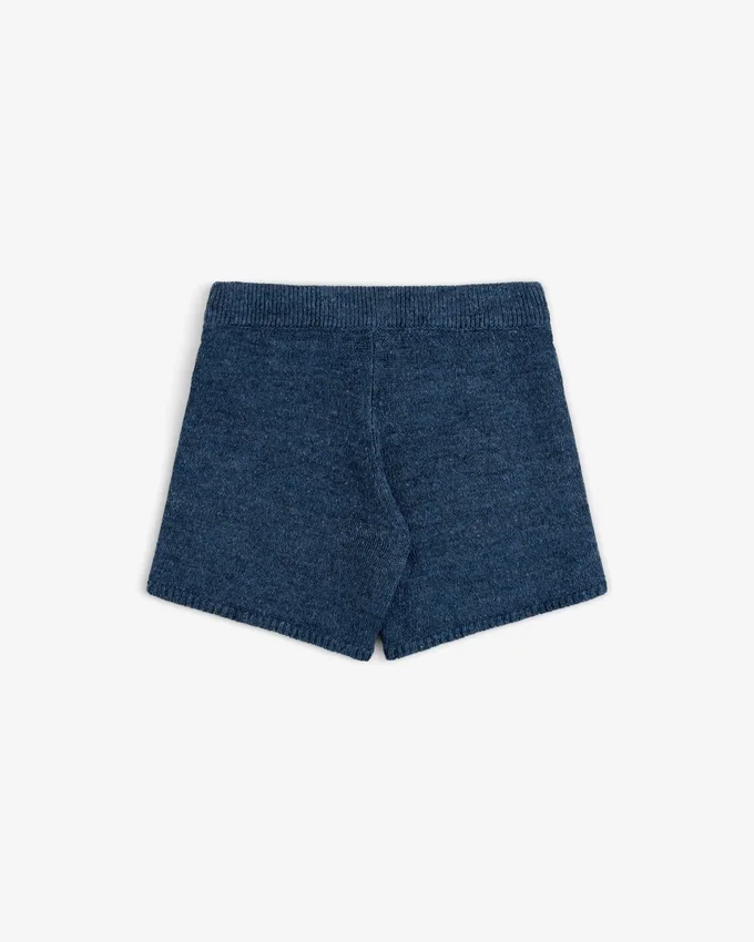 Short en lin tricoté avec cordon de serrage