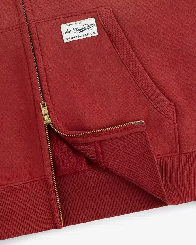 Sweat à capuche zippé entièrement délavé au soleil