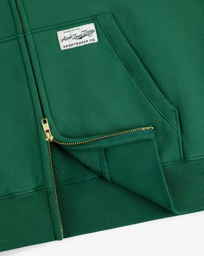 Sweat à capuche zippé entièrement délavé au soleil