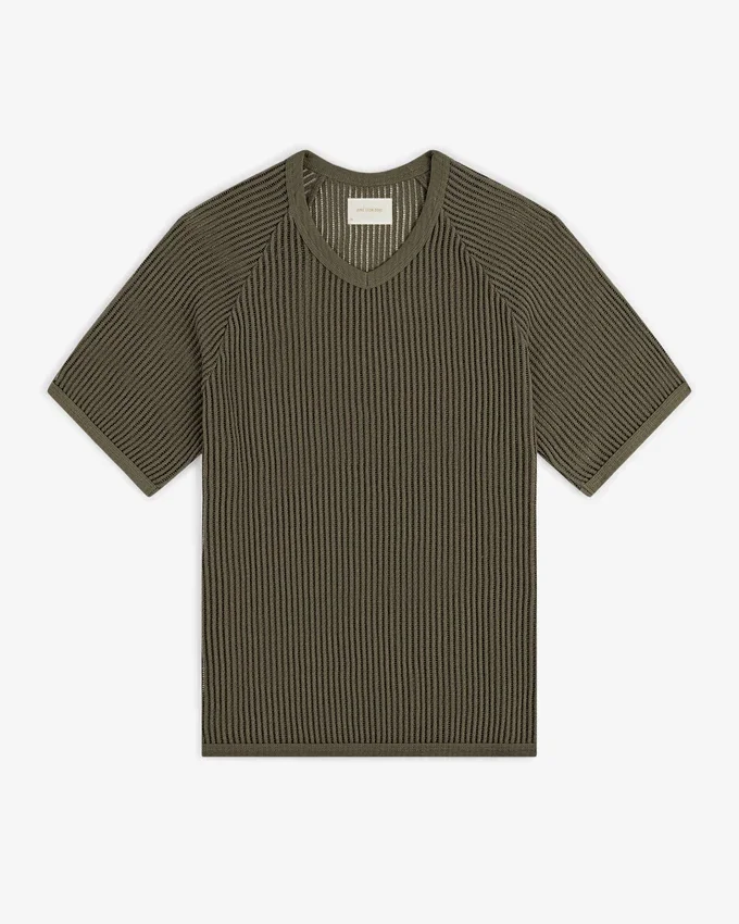 T-shirt à col en V en maille