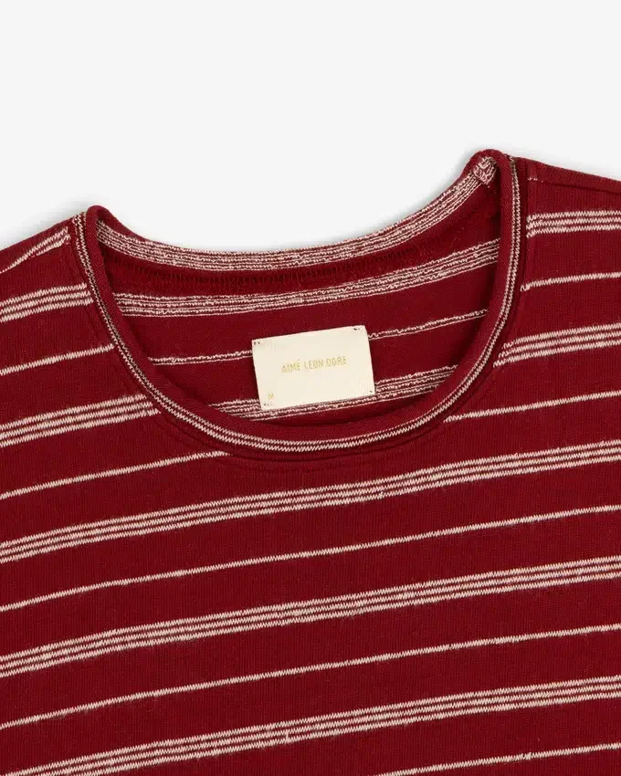 T-shirt à col roulé rayé en jacquard