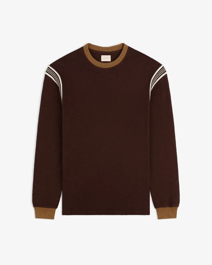 T-shirt de football à manches longues en coton flammé