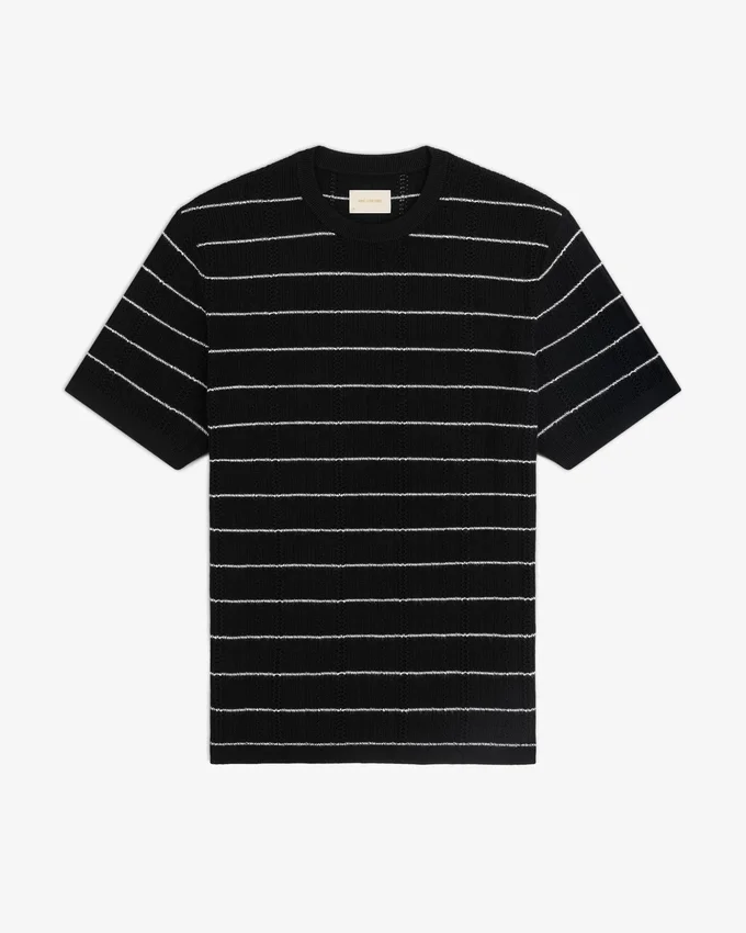 T-shirt en laine mérinos à œillets