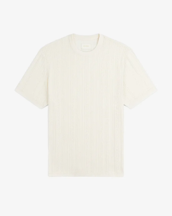T-shirt en laine mérinos à œillets