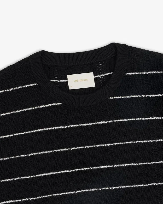 T-shirt en laine mérinos à œillets
