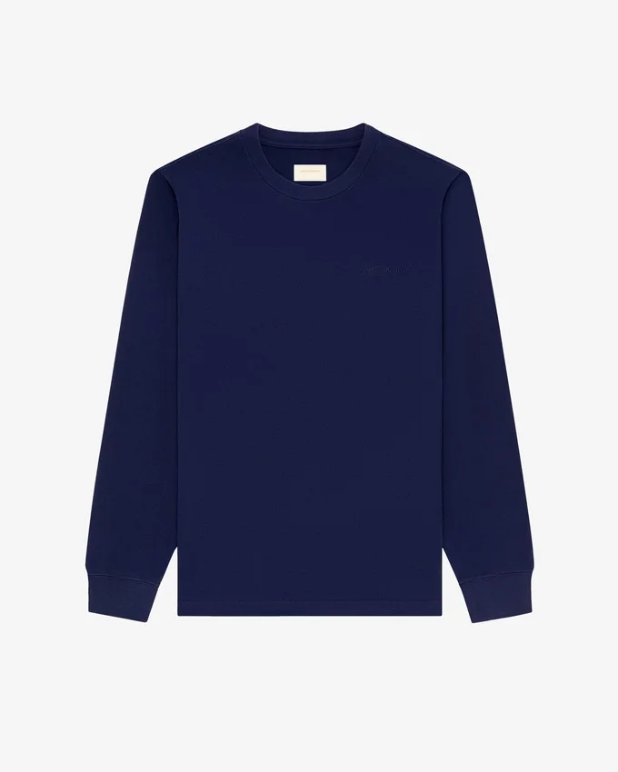 T-shirt à manches longues avec logo ton sur ton