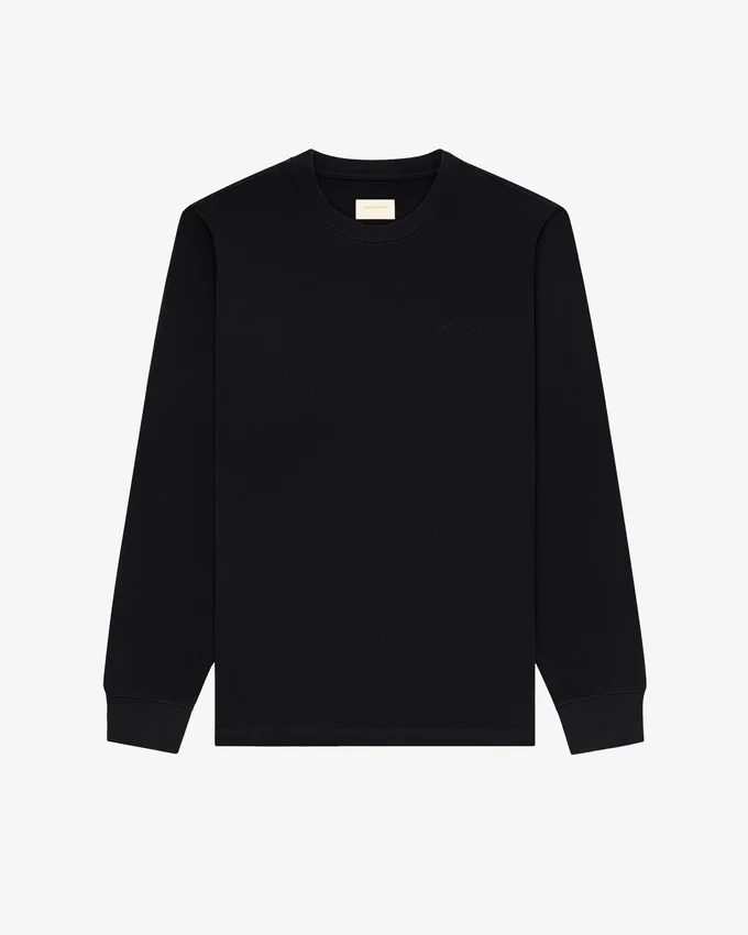 T-shirt à manches longues avec logo ton sur ton