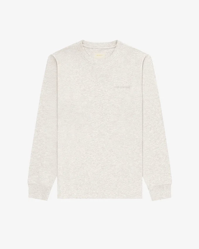 T-shirt à manches longues avec logo ton sur ton