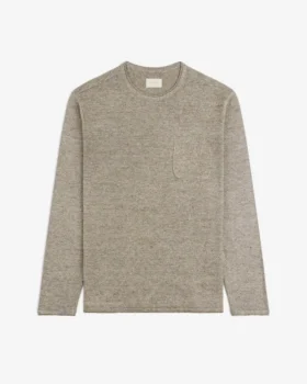 T-shirt à manches longues en maille avec poche