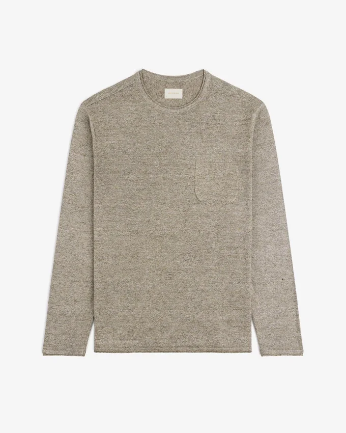 T-shirt à manches longues en maille avec poche