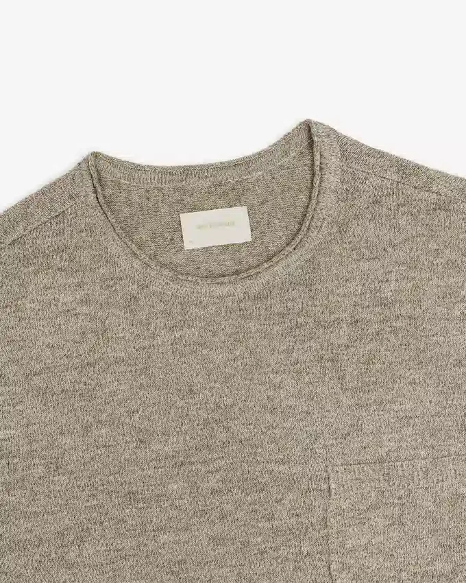 T-shirt à manches longues en maille avec poche