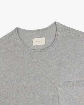 T-shirt à manches longues en maille avec poche