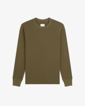 T-shirt thermique à manches longues en tissu gaufré