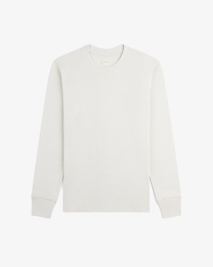T-shirt thermique à manches longues en tissu gaufré