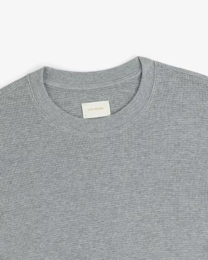 T-shirt thermique à manches longues en tissu gaufré