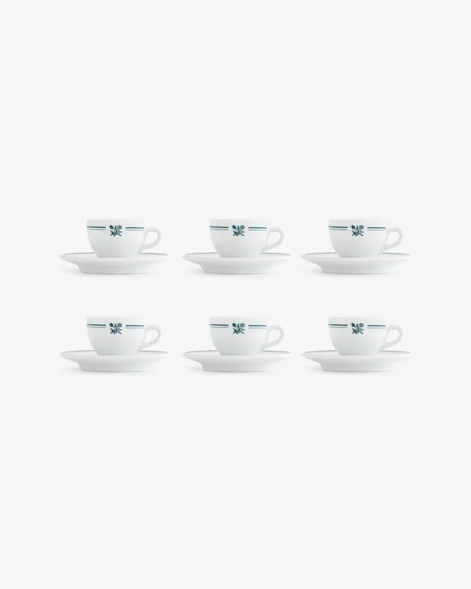 Tasse à expresso et soucoupe Café Leon Dore (lot de 6)
