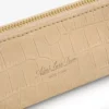 Trousse en nubuck gaufré imitation crocodile