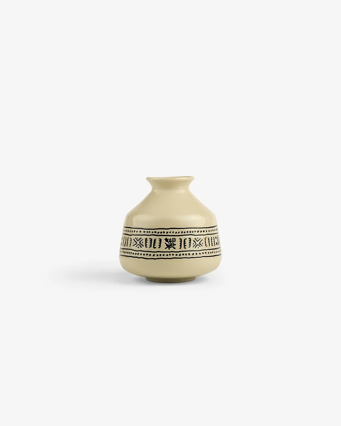 Vase à boutons à motif textile