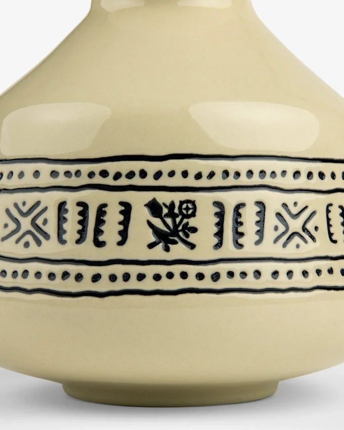 Vase à boutons à motif textile
