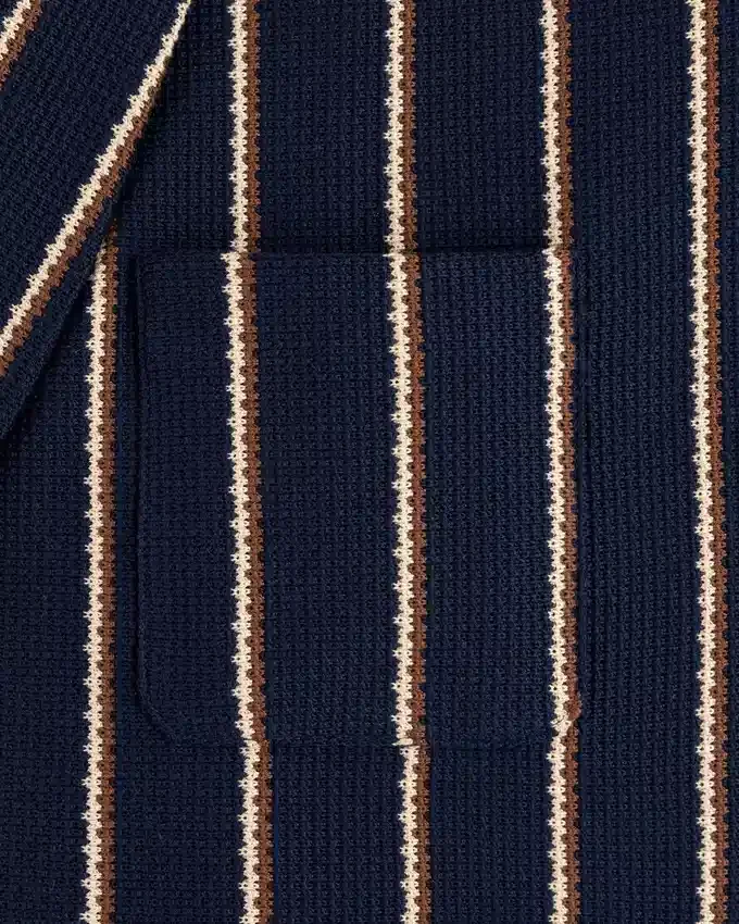 Veste à col châle en jacquard rayé