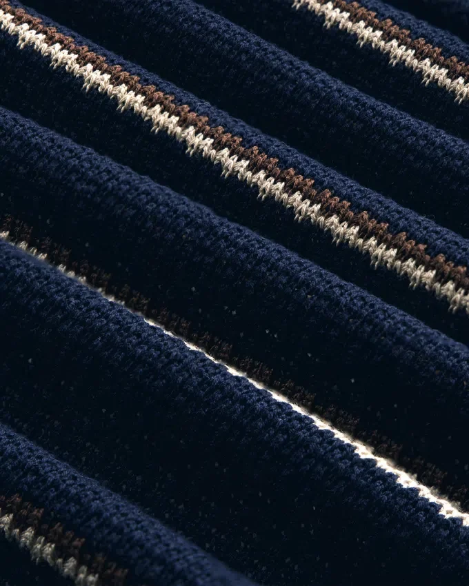 Veste à col châle en jacquard rayé