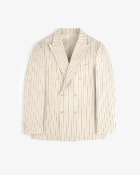 Veste de costume à double boutonnage à fines rayures