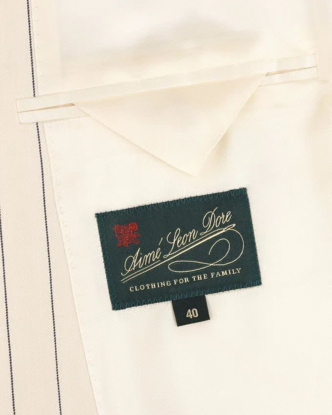Veste de costume à double boutonnage à fines rayures