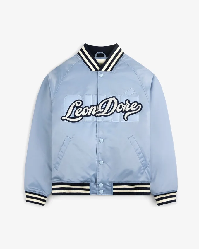 Veste universitaire en satin avec logo superposé