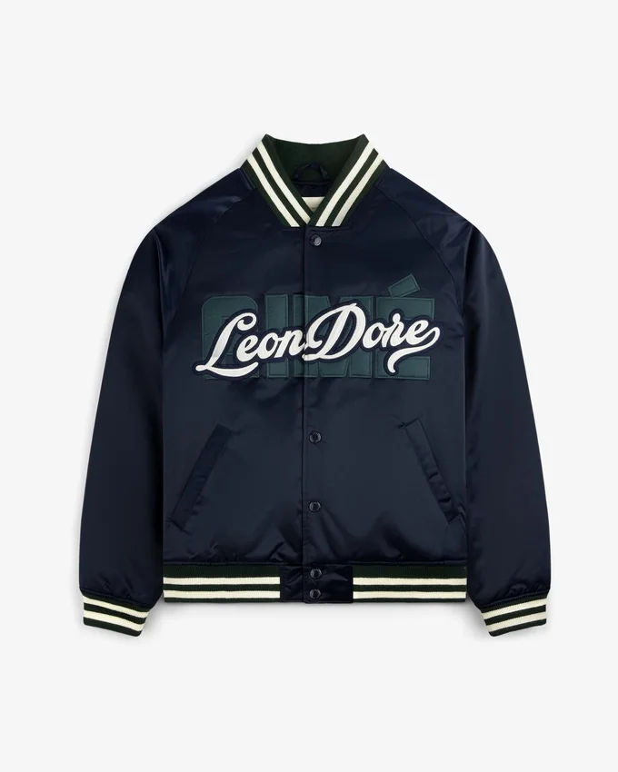 Veste universitaire en satin avec logo superposé