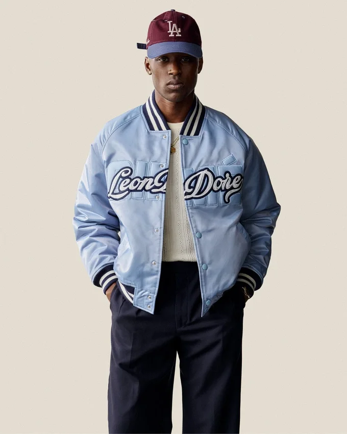 Veste universitaire en satin avec logo superposé