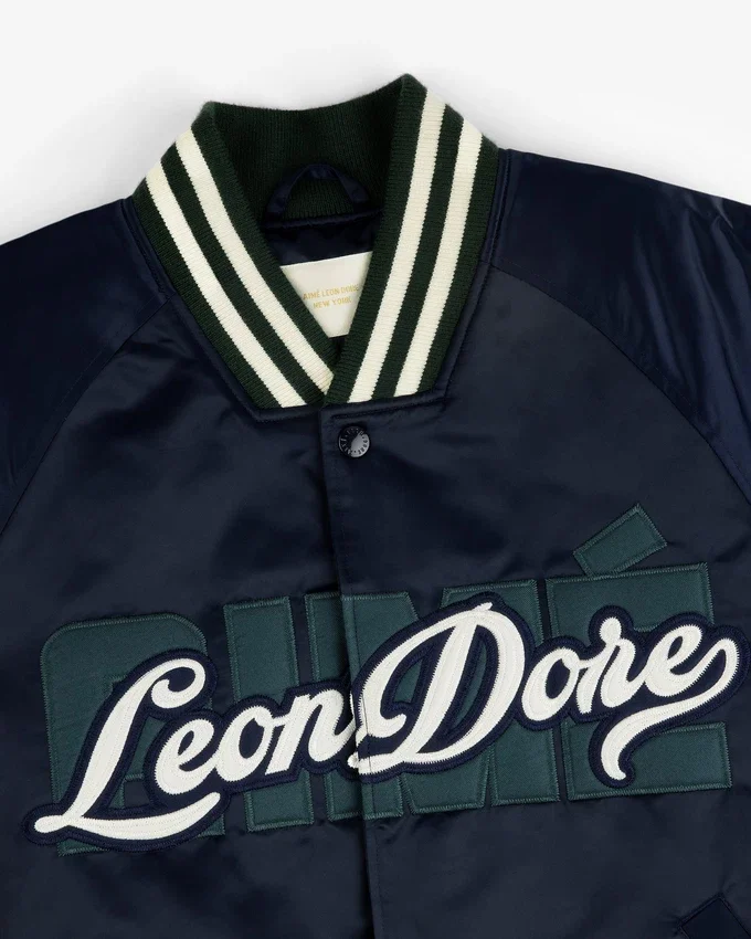 Veste universitaire en satin avec logo superposé