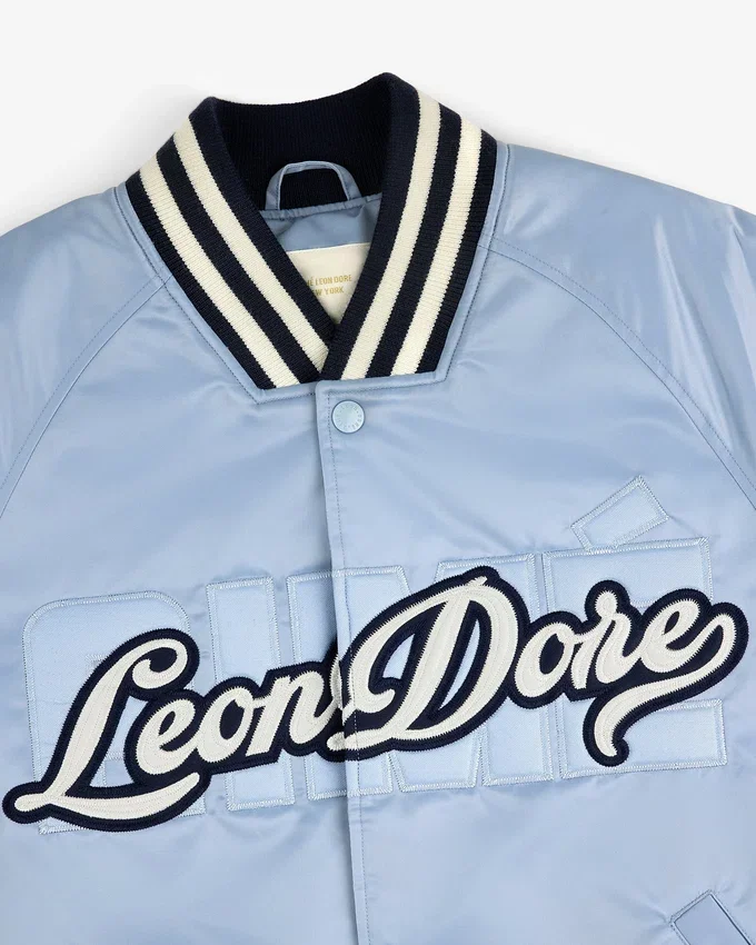 Veste universitaire en satin avec logo superposé